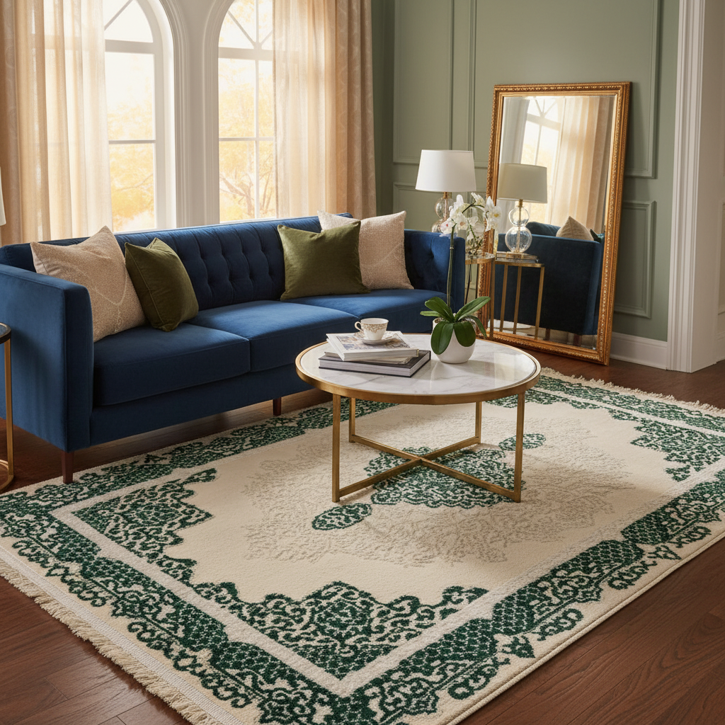 Green Persian Carpet - Living Room