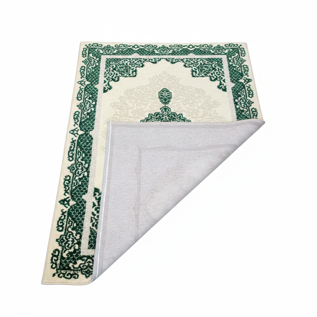 Green Persian Carpet - Folded View
